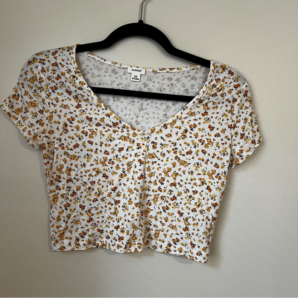 Garage floral crop top medium
